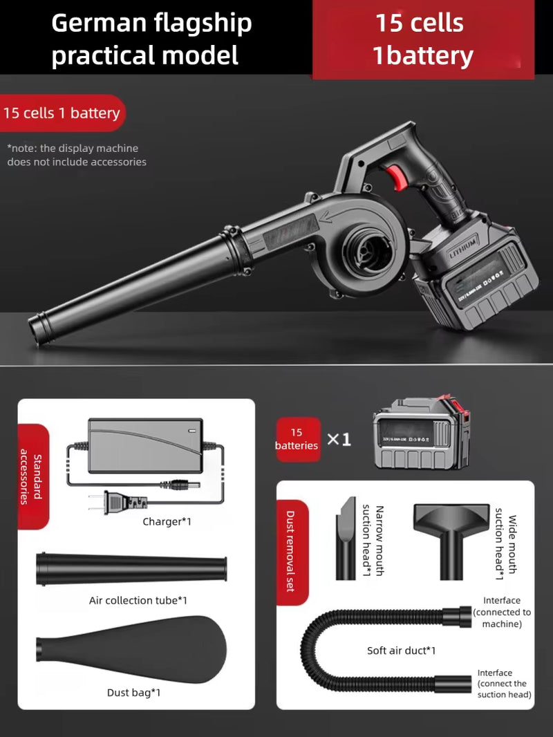 2 in 1 Turbo Blower Electric Wireless Powerful Vehicle-Mounted Blower Vacuum Cleaner for Home Car Leaf Snow Remover Air Blower