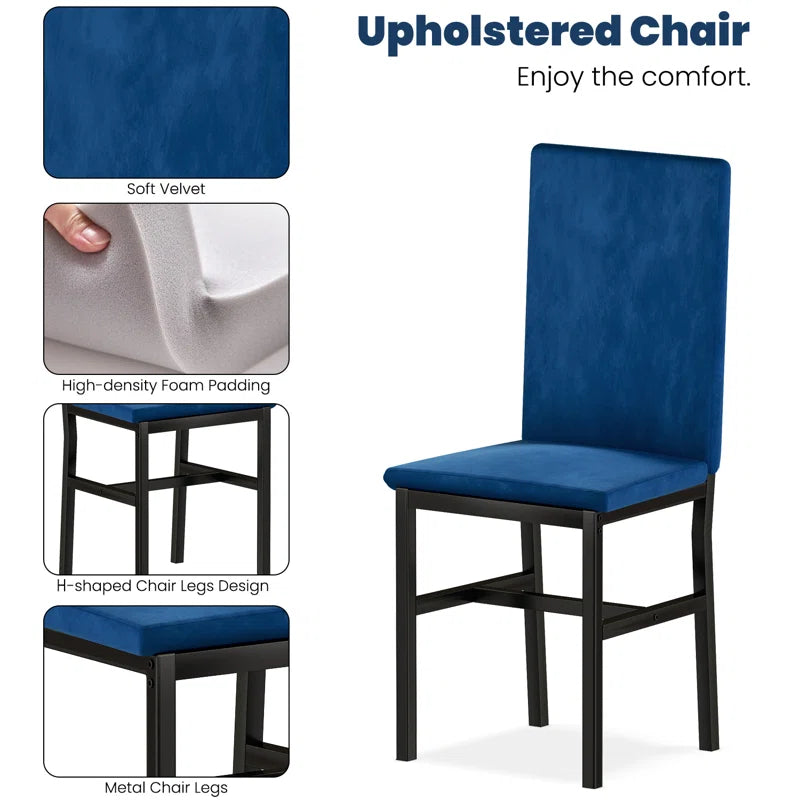 Janece 5 - Piece Dining Set with Velvet Upholstered Dining Chairs