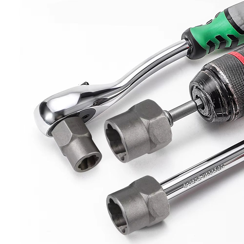 Car Tool Kit Hand Tools 6.35Mm-19Mm Damaged Screw Extractor 14Pcs Bolt Nut Remover Socket Set Cr-Mo Steel