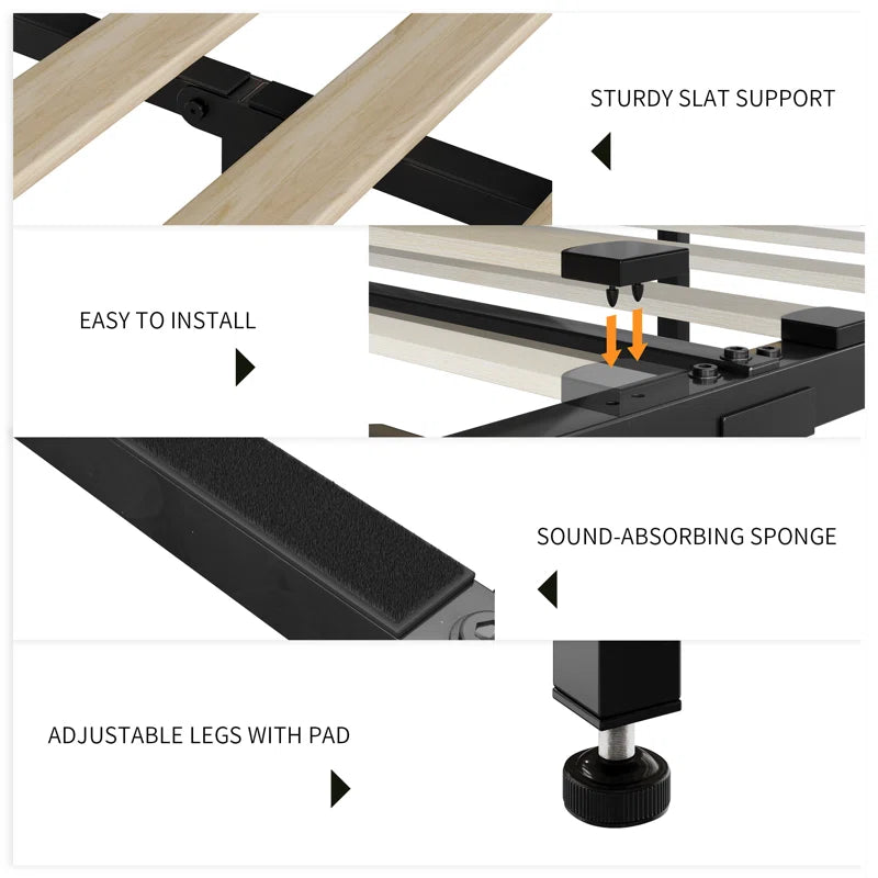 Ancuta Luxury Velvet LED Queen Platform Bed with Storage Drawers – Smart RGB Lighting & Music Sync, Adjustable Tufted Headboard, Noise-Free Design, No Box Spring Needed