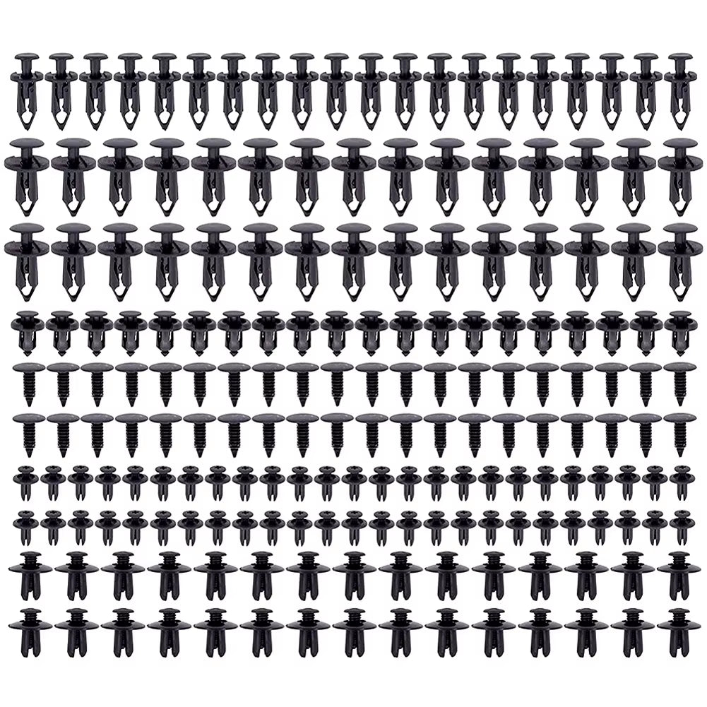 190Pcs Fastener Remover Kit 6 Size Bumper Retainer Clips Plastic Car Plastic Rivets Fasteners Door Trim Panel Fender Clips