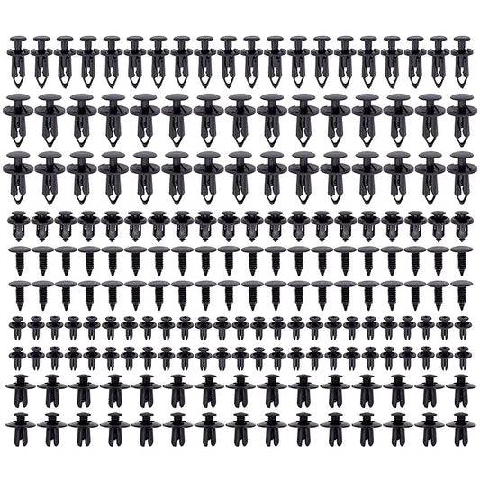 190Pcs Fastener Remover Kit 6 Size Bumper Retainer Clips Plastic Car Plastic Rivets Fasteners Door Trim Panel Fender Clips