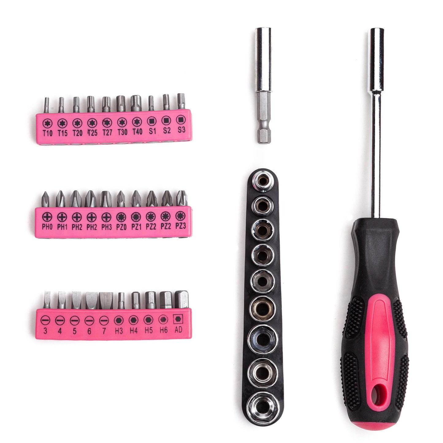 148Piece Tool Set General Household Hand Tool Kit with Plastic Toolbox Storage Case Pink