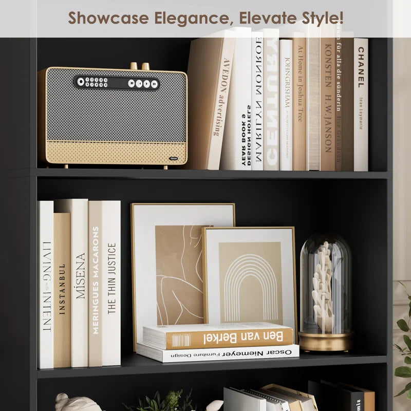 Langner 70.8" H X 23.6" W Standard Bookcase, 6-Tier Open Bookcase and Bookshelf, Freestanding Display Storage Shelves Tall Bookcase for Bedroom, Living Room and Office