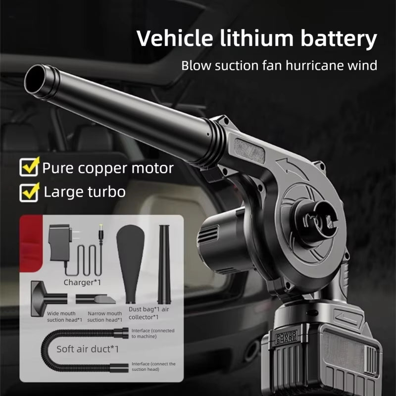 2 in 1 Turbo Blower Electric Wireless Powerful Vehicle-Mounted Blower Vacuum Cleaner for Home Car Leaf Snow Remover Air Blower