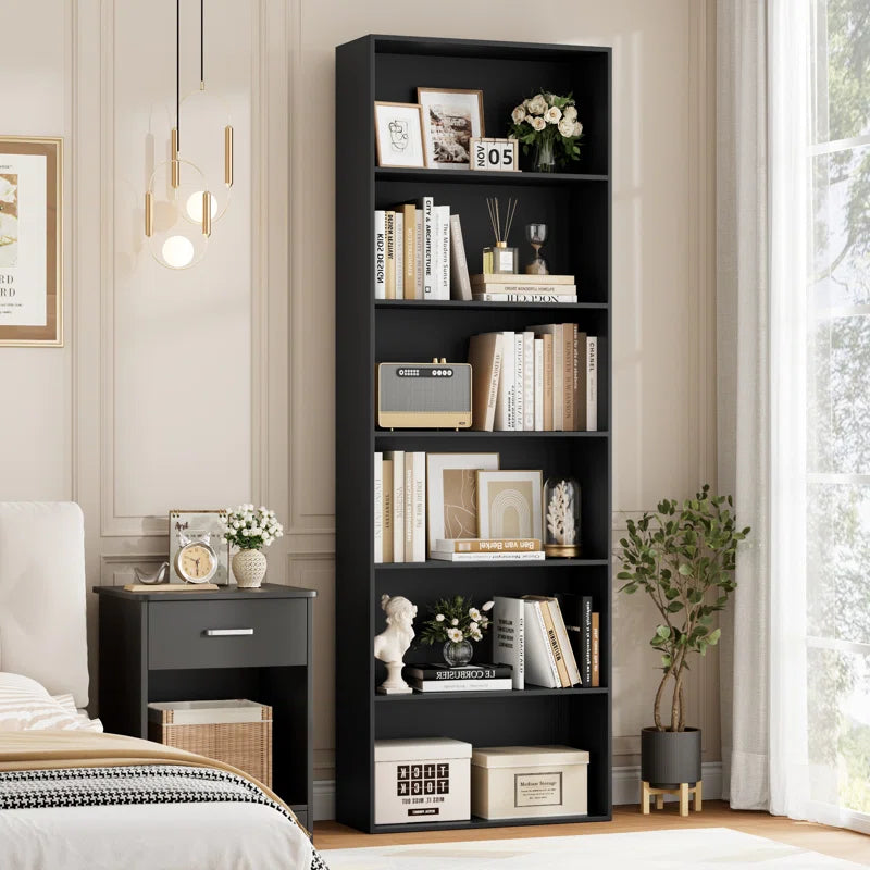 Langner 70.8" H X 23.6" W Standard Bookcase, 6-Tier Open Bookcase and Bookshelf, Freestanding Display Storage Shelves Tall Bookcase for Bedroom, Living Room and Office
