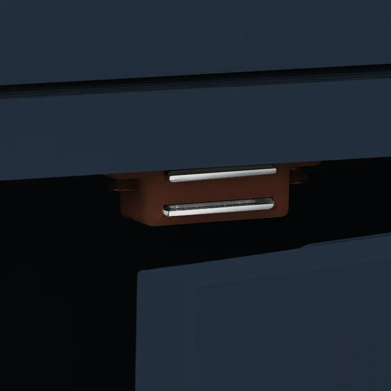 Cushing Rolling Kitchen Island with Wood Top & Trash Can Storage Cabinet