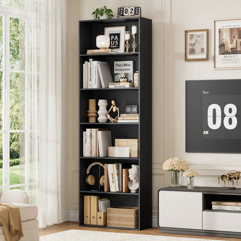Langner 70.8" H X 23.6" W Standard Bookcase, 6-Tier Open Bookcase and Bookshelf, Freestanding Display Storage Shelves Tall Bookcase for Bedroom, Living Room and Office